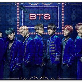 Cakapuzzle Bts Koreli Gençler Mavi Fon Mdf 1000 Parça Puzzle