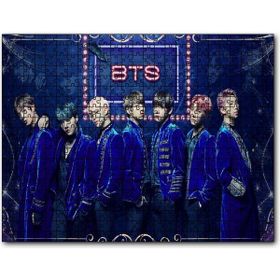 Cakapuzzle Bts Koreli Gençler Mavi Fon Mdf 120 Parça Puzzle
