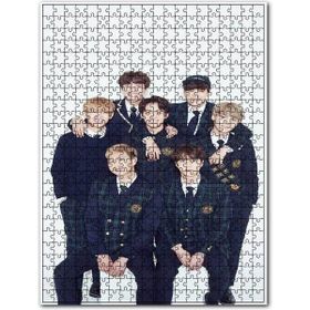 Cakapuzzle Bts Koreli Gençler Mutluluk Pozları Ahşap 500 Parça Puzzle