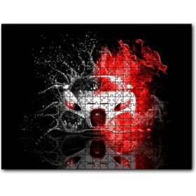 Cakapuzzle Bugatti Veyron Su Damlaları ve Kırmızı Dumanlar Mdf 500 Parça Puzzle