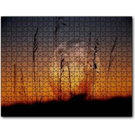 Cakapuzzle Buğday Başaklarının Ardında Muhteşem Dolunay Mdf 120 Parça Puzzle