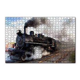 Cakapuzzle Buharlı Kara Tren ve Dumanları 120 Parça Ahşap Puzzle