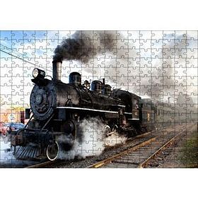Cakapuzzle Buharlı Kara Tren ve Dumanları 120 Parça Ahşap Puzzle