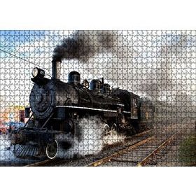 Cakapuzzle Buharlı Kara Tren ve Dumanları 120 Parça Ahşap Puzzle