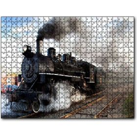 Cakapuzzle Buharlı Kara Tren ve Dumanları Mdf 500 Parça Puzzle