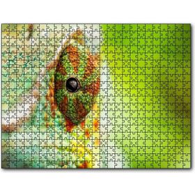 Cakapuzzle Bukalemun Gözü Yakın Çekim Flu Arkaplan Mdf 255 Parça Puzzle
