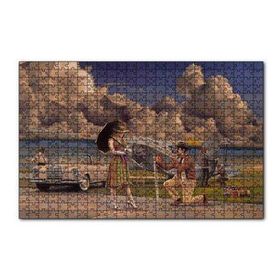 Cakapuzzle Bulutlar Eski Uçak Mercedes ve Ünlü Kadın 120 Parça Ahşap Puzzle