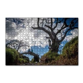 Cakapuzzle Bulutlar Kuru Ağaç ve Dalındaki Çift 120 Parça Ahşap Puzzle