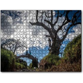 Cakapuzzle Bulutlar Kuru Ağaç ve Dalındaki Çift Mdf 1000 Parça Puzzle
