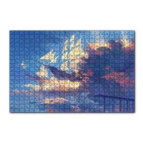 Cakapuzzle Bulutlar ve Fantastik Yelkenliler 120 Parça Ahşap Puzzle