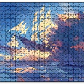 Cakapuzzle Bulutlar ve Fantastik Yelkenliler Mdf 1000 Parça Puzzle
