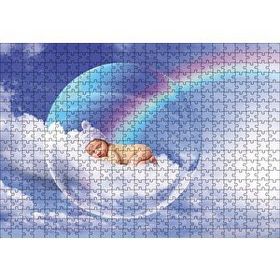 Cakapuzzle Bulutlarda Baloncuk İçindeki Bebek 120 Parça Ahşap Puzzle