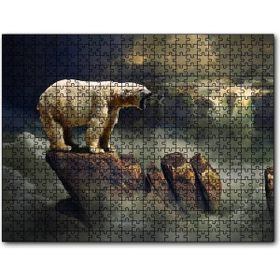 Cakapuzzle Bulutların Üstündeki Beyaz Ayı Ahşap 1000 Parça Puzzle