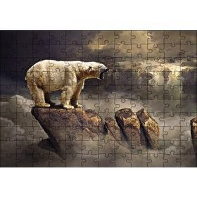 Cakapuzzle Bulutların Üstündeki Beyaz Ayı Mdf 120 Parça Puzzle