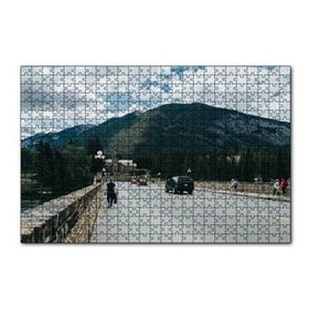 Cakapuzzle Bulutlu Gökler Köprü ve Dağlar 120 Parça Ahşap Puzzle