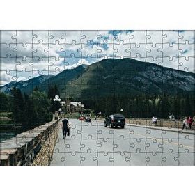 Cakapuzzle Bulutlu Gökler Köprü ve Dağlar 120 Parça Ahşap Puzzle