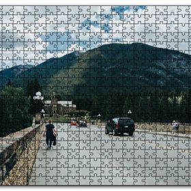 Cakapuzzle Bulutlu Gökler Köprü ve Dağlar Mdf 120 Parça Puzzle