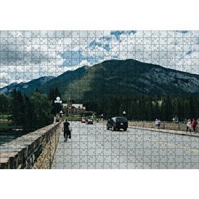 Cakapuzzle Bulutlu Gökler Köprü ve Dağlar Mdf 500 Parça Puzzle