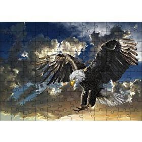 Cakapuzzle Bulutlu Gökler ve Kartal Çizim Mdf 120 Parça Puzzle