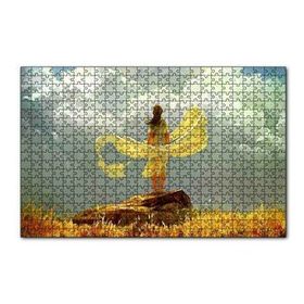 Cakapuzzle Bulutlu Gökler ve Sarı Elbiseli Kız 120 Parça Ahşap Puzzle