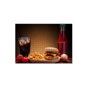 Cakapuzzle Burger Patates Ketçap Buzlu Kola 120 Parça Ahşap Puzzle