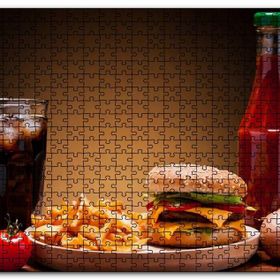 Cakapuzzle Burger Patates Ketçap Buzlu Kola Mdf 255 Parça Puzzle