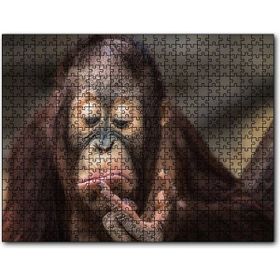 Cakapuzzle Burnuna Bakan Sevimli Şempanze Mdf 1000 Parça Puzzle