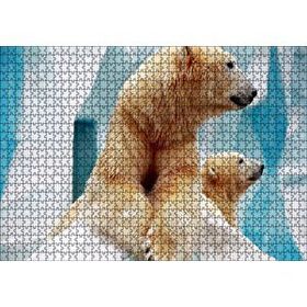 Cakapuzzle Buzdağı Önündeki Kutup Ayıları Mdf 1000 Parça Puzzle