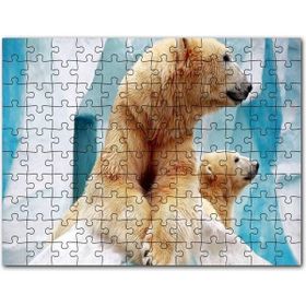 Cakapuzzle Buzdağı Önündeki Kutup Ayıları Mdf 120 Parça Puzzle