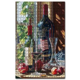 Cakapuzzle Cabarnet Sauvignon Şarap Şişeleri Kadehler Ahşap 255 Parça Puzzle