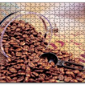 Cakapuzzle Cam Kavanoz Kahve Çekirdekleri Çuval Zemin Mdf 255 Parça Puzzle