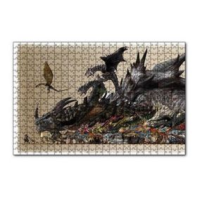 Cakapuzzle Canavar Avcısı Ejderhalar ve Avcılar 120 Parça Ahşap Puzzle