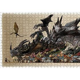 Cakapuzzle Canavar Avcısı Ejderhalar ve Avcılar 120 Parça Ahşap Puzzle