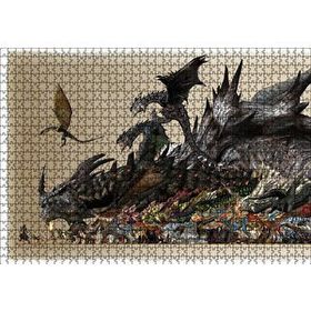 Cakapuzzle Canavar Avcısı Ejderhalar ve Avcılar Mdf 1000 Parça Puzzle