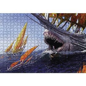 Cakapuzzle Canavar Gemi Yağlıboya Görseli 120 Parça Ahşap Puzzle