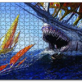 Cakapuzzle Canavar Gemi Yağlıboya Görseli Mdf 120 Parça Puzzle