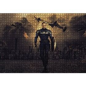 Cakapuzzle Captain America Gecede Savaş 120 Parça Ahşap Puzzle