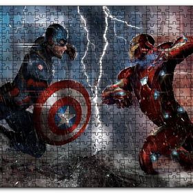 Cakapuzzle Captain America Iron Man Mdf 120 Parça Puzzle