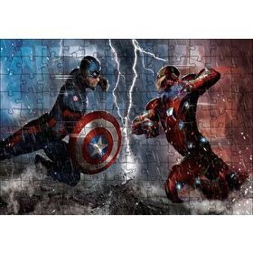 Cakapuzzle Captain America Iron Man Mdf 120 Parça Puzzle