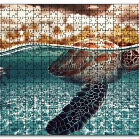 Cakapuzzle Caretta ve Büyük Beyaz Köpekbalığı Mdf 255 Parça Puzzle