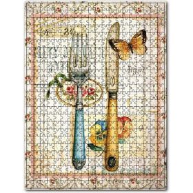 Cakapuzzle Çatal Bıçak Kelebek Afiş Görseli 255 Parça Puzzle