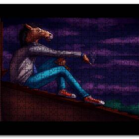 Cakapuzzle Çatıda Sigara İçen Bojack Horseman Mdf 500 Parça Puzzle
