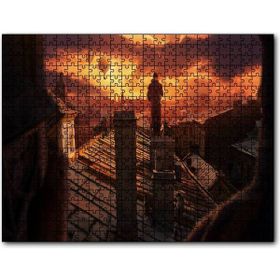 Cakapuzzle Çatıdan Hava Balonları Günbatımı Ahşap 1000 Parça Puzzle