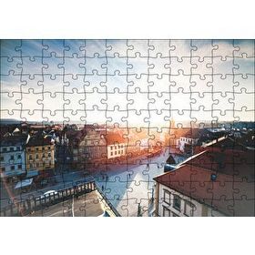 Cakapuzzle Çatıdan Şehir ve Güneş Işıkları Mdf 120 Parça Puzzle