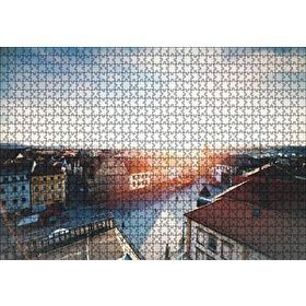 Cakapuzzle Çatıdan Şehir ve Güneş Işıkları Mdf 120 Parça Puzzle