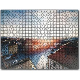 Cakapuzzle Çatıdan Şehir ve Güneş Işıkları Mdf 500 Parça Puzzle