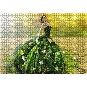 Cakapuzzle Çatlak Topraklar ve Yeşeren Elbiseli Kız 120 Parça Ahşap Puzzle