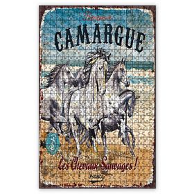 Cakapuzzle Çatlak Zeminde Koşan Vahşi Atlar Ahşap 1000 Parça Puzzle
