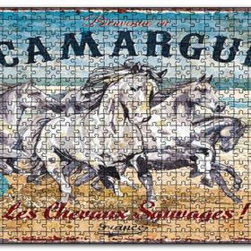 Cakapuzzle Çatlak Zeminde Koşan Vahşi Atlar Mdf 120 Parça Puzzle