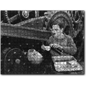 Cakapuzzle Çay Zamanı Charlie Chaplin 1889 Times Filminde Mdf 120 Parça Puzzle